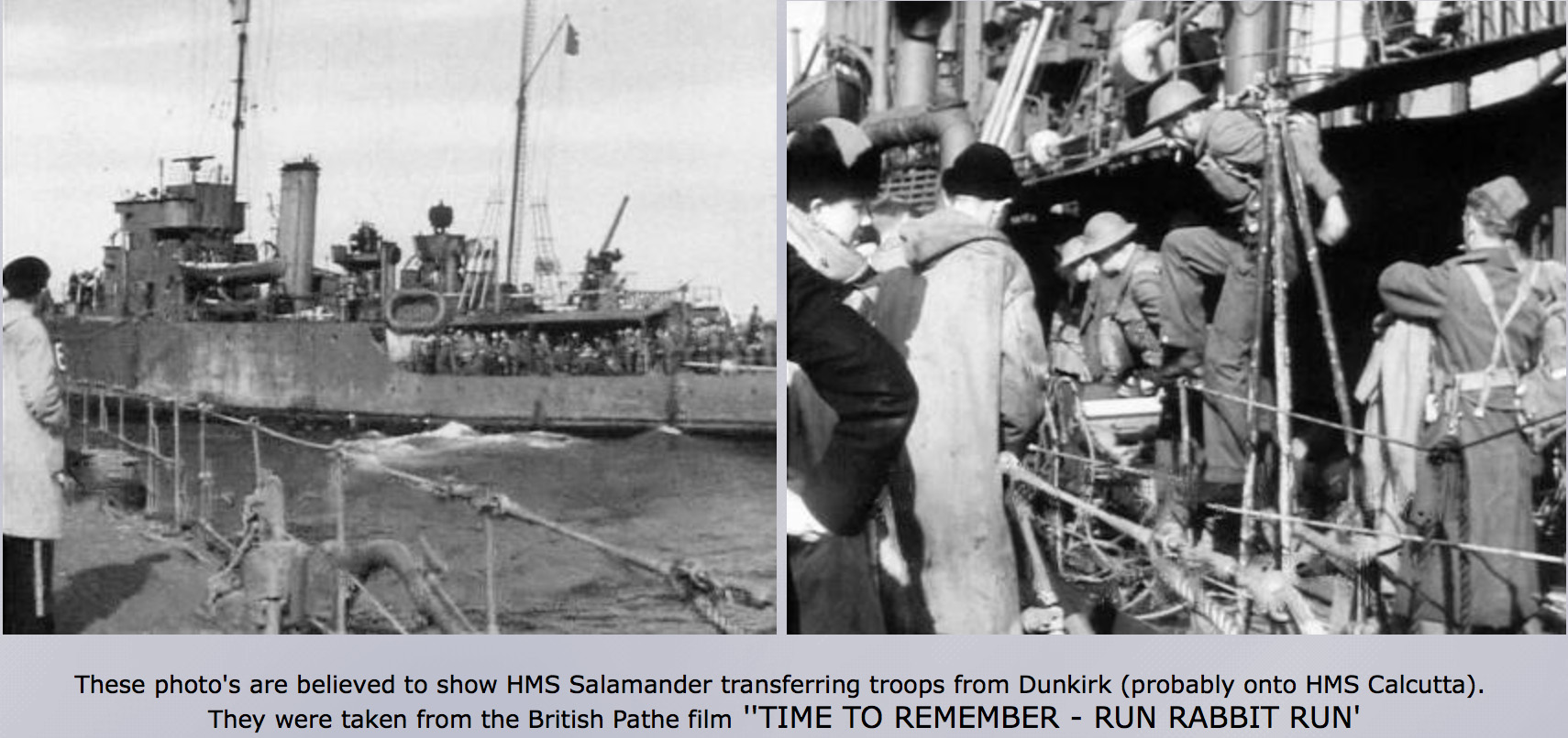 Troops transferring to HMS Calcutta
